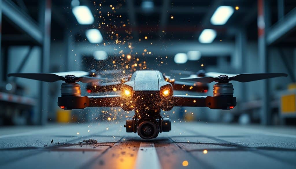 découvrez pourquoi les châssis de drone racing doivent résister aux chocs frontaux à plus de 150 km/h et quels critères privilégier.